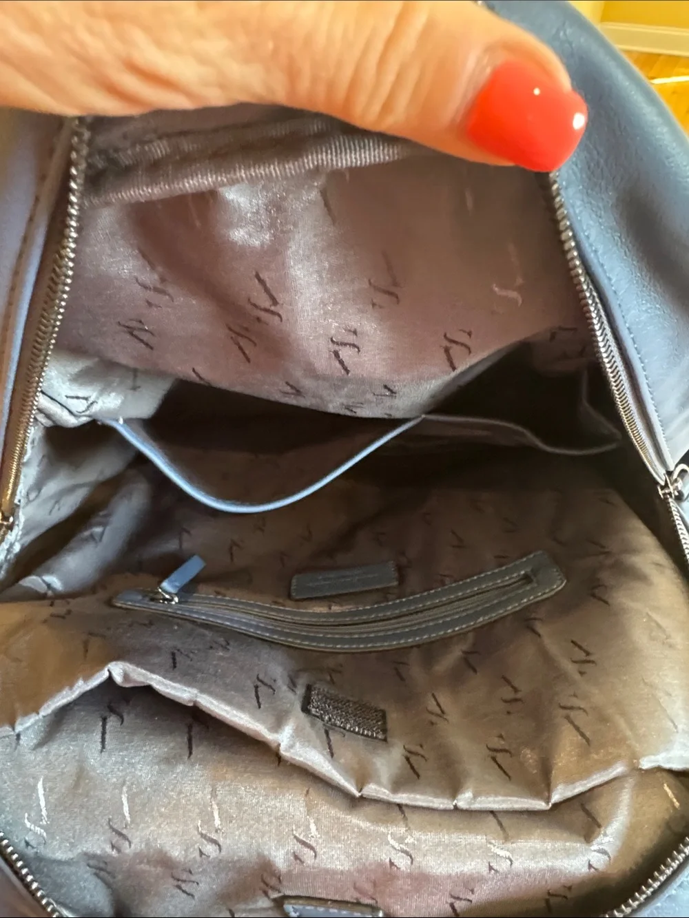 simply Vera Wang Blue Faux Leather Backpack - Sleek Everyday Bag